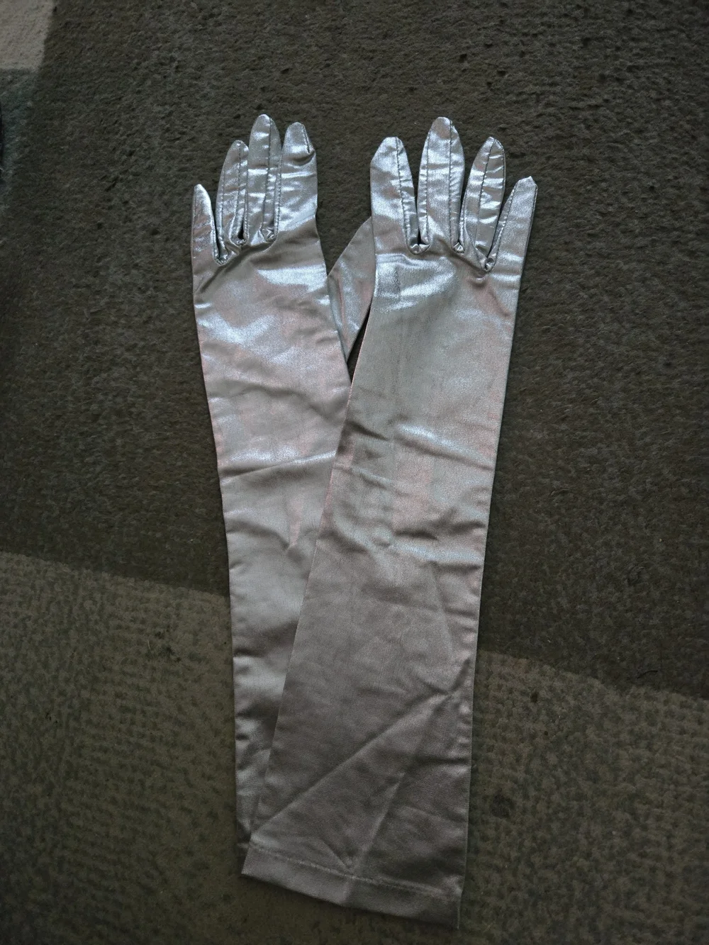 Silver Long Opera Gloves